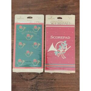 Lot Of 2 Vtg Sealed Hallmark Bridge Scorepad Score Pads Christmas Themed